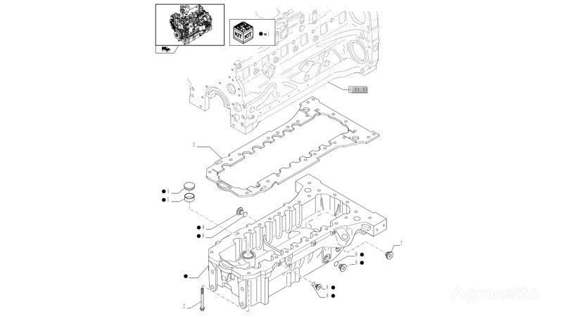 New Holland T6010 T6090 T6070 T7230 Miska oleju silnikow 2855274 cárter para New Holland T6010 T6090 T6070 T7230  tractor de ruedas