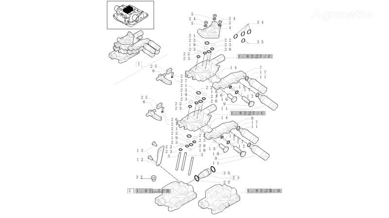 Zawór kolektora  87363884 otra pieza del sistema hidráulico para New Holland T6010 T6090 T6070  tractor de ruedas